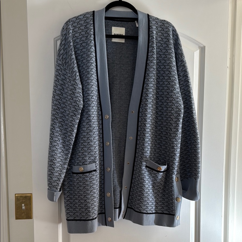Blue Patterned Sandro Women’s Sweater